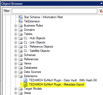 Plugin - Metadata Export in PowerDesigner  Object Explorer